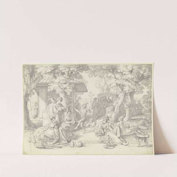 Knabe vor einer Versammlung von Orientalen tanzend by Johann Michael Wittmer
