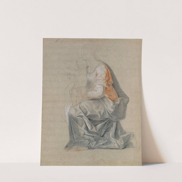 Kneeling Female Figure Holding a Child by Louis Galloche