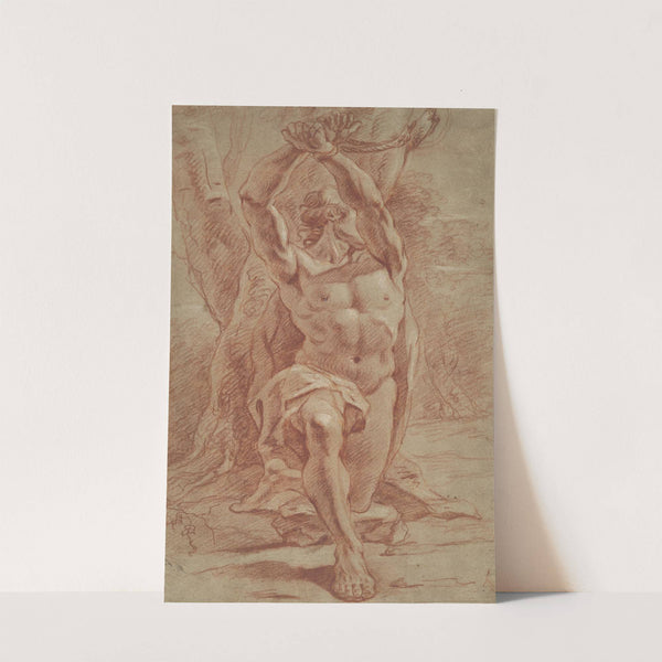 Kneeling Man Bound to a Tree (c. 1685) by French School