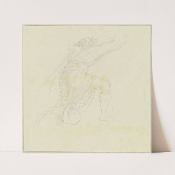Kneeling man during the Sängerkrieg (ca 1854-1856) by Moritz von Schwind