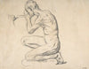 Kneeling Nude Male Figure, Facing Left