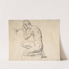 Kneeling Nude Male Figure, Facing Left by Henri Lehmann