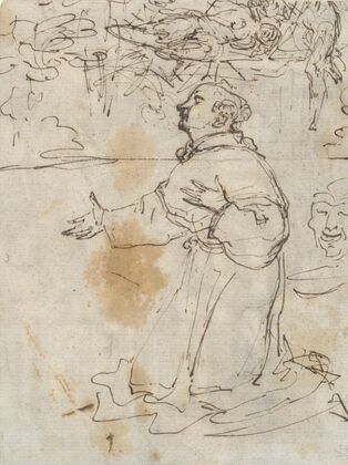 Kneeling Saint and other sketches