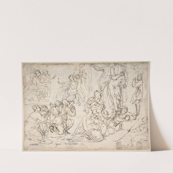 Kneeling, Seated and Standing Figures by Perino Del Vaga