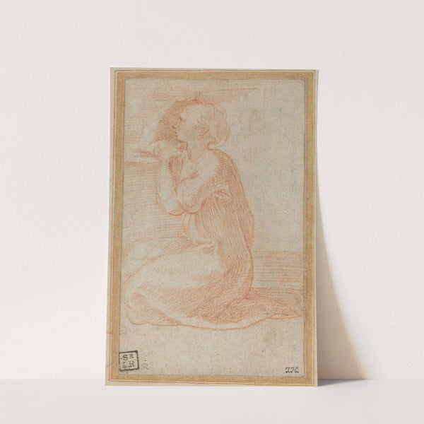 Kneeling Woman Lifting Her Hand to Her Head by Parmigianino