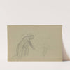 Kneeling woman; sketches of human figures by Signe Scheel