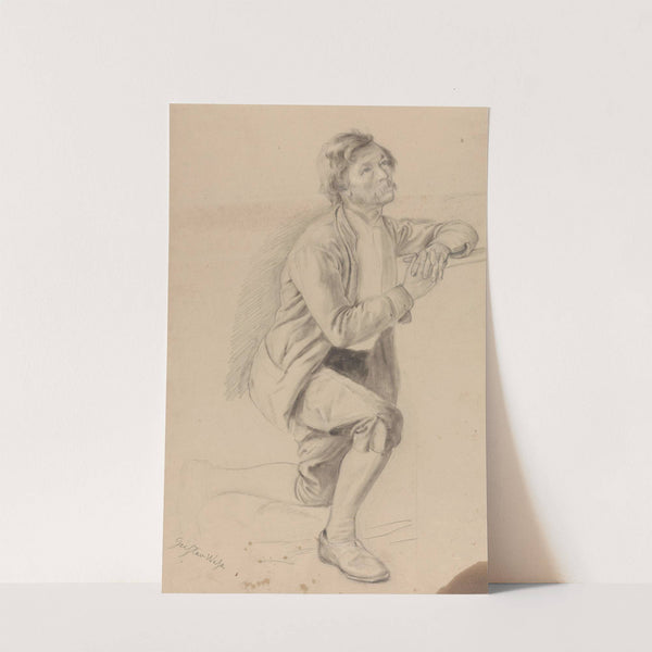 Knelende mann med foldede hender (between 1839 - 1841) by Adolph Tidemand