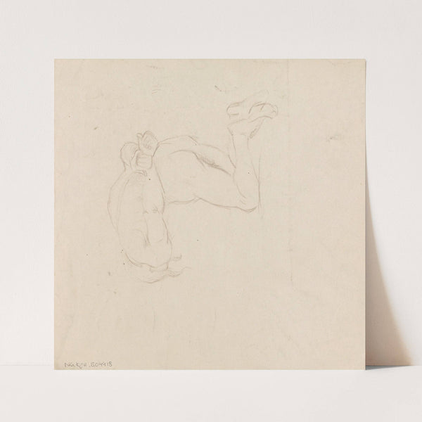 Knelende mannsakt by Adolph Tidemand