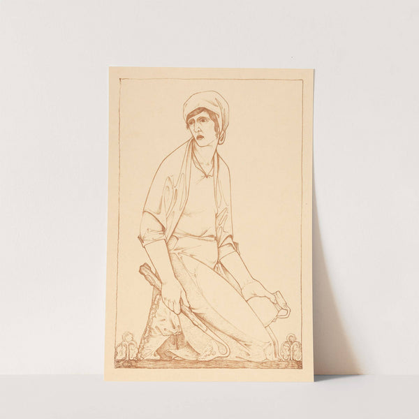 Knielende figuur met schoffel en kruik by Jac Jongert