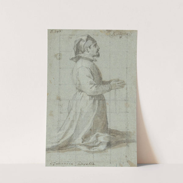 Knielende stichter met een broederschapskap by Domenico Fiasella