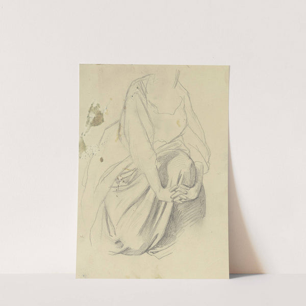 Kniende Frau, die Hände vor dem linken Knie verschränkt by Jakob Becker