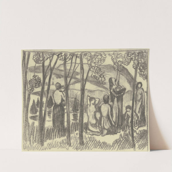 Kniende Frauen und Obstflückerin by Ludwig von Hofmann