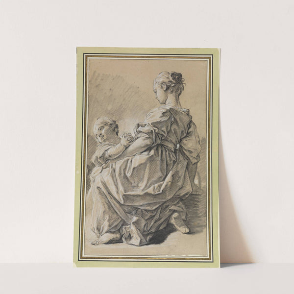 Kniende junge Frau mit Kind by François Boucher