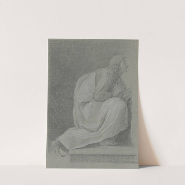 Kniender Jüngling nach rechts, aufwärts blickend, aus Raffaels 'Disputa' by Friedrich Wilhelm Schäfer