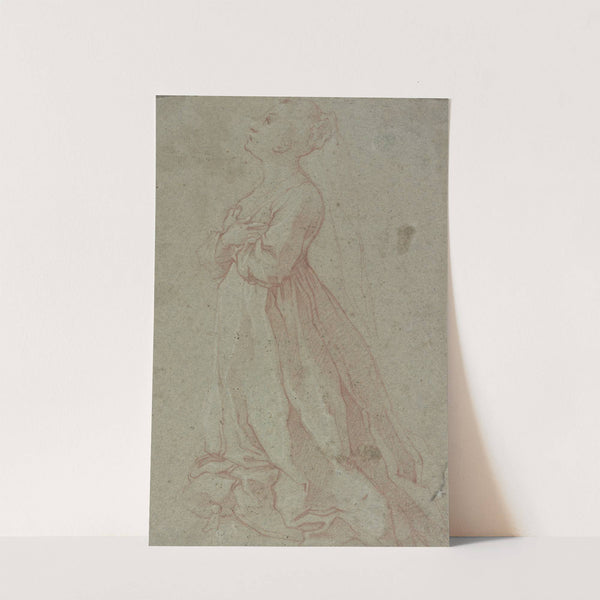 Kniendes Mädchen mit verschränkten Armen by Francesco Vanni