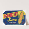 Knight Brand Sweet Corn Label (1930-1950)
