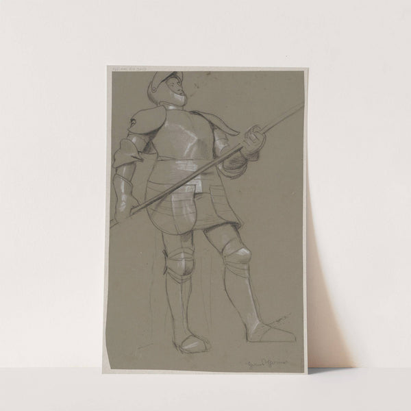 Knight in armour. Sketch for a painting painted on the occasion of the visit of Emperor Wilhelm II to Frankfurt (1889) by Hans Thoma