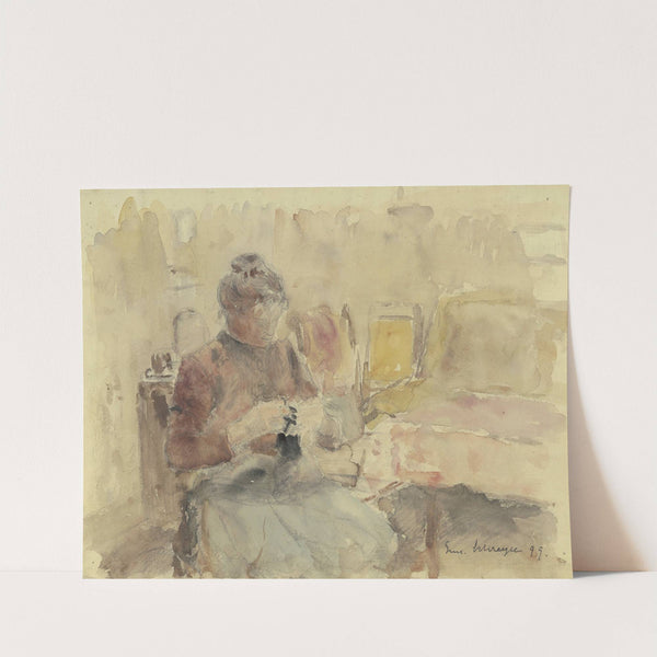 Knitting woman by Gustav Schraegle