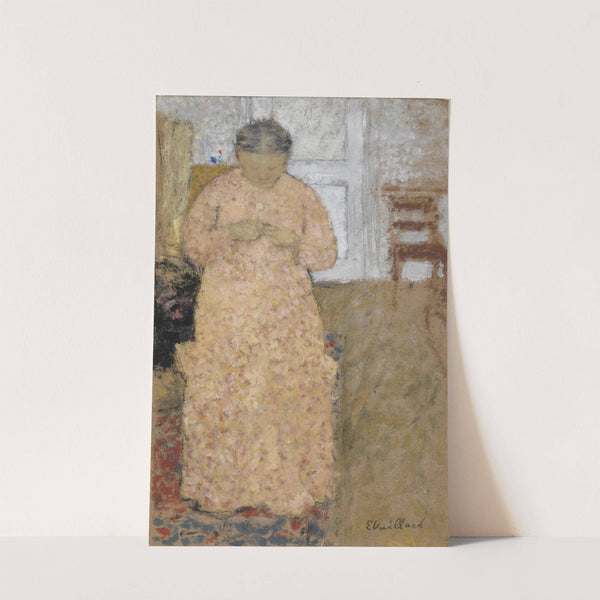Knitting Woman in Pink Dress (1900 - 1905) by Édouard Vuillard