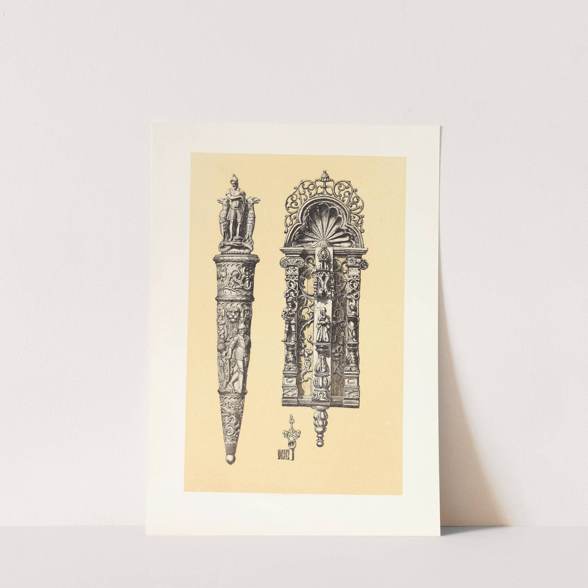 Knocker, in Wrought Iron and Dagger in Cast and Chiselled Iron (1858) by John Charles Robinson