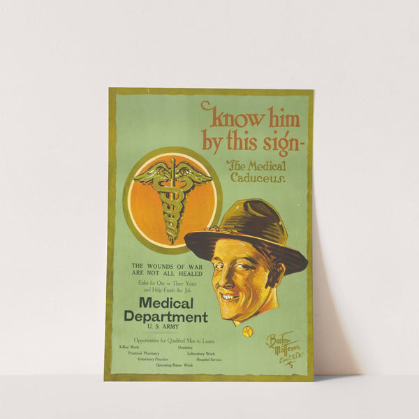 Know him by this sign – the medical caduceus The wounds of war are not all healed (1919) by Bartow van Voorhis Matteson