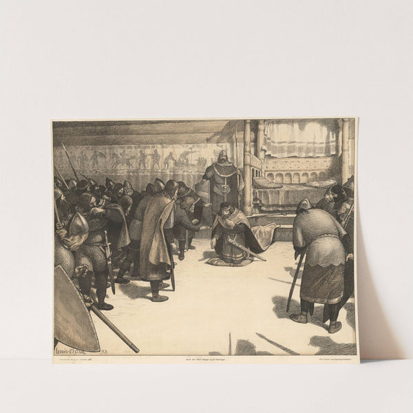 Knud den Store ydmyger sig for Vederlaget by Louis Moe