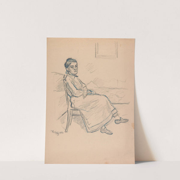 Kobieta siedząca na krześle we wnętrzu z oknem by Ivan Ivanec