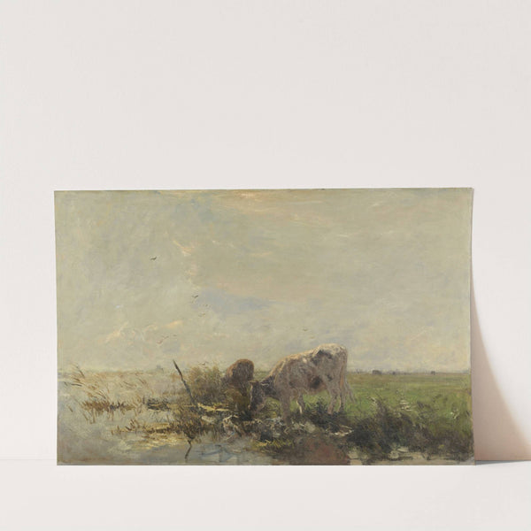 Koeien aan een plas by Willem Maris