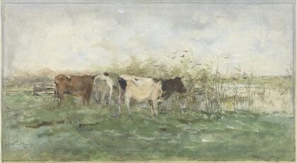 Koeien bij een plas (1844 - 1910)