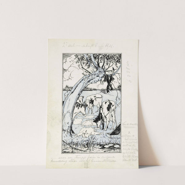 Koeien tussen het wasgoed in een weiland by Anny Leusink