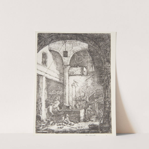 Kokke ved en brønd i en gårdhave by Thomas Wijck