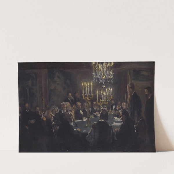 Kompositionsskitse til 'Et Møde i Videnskabernes Selskab' i Videnskabernes Selskab by Peder Severin Krøyer