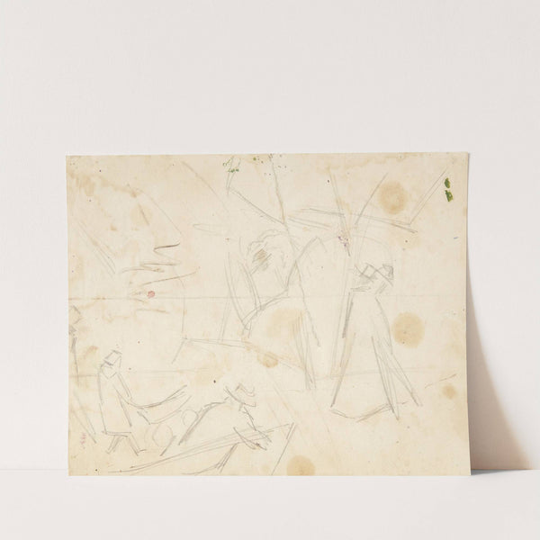 Kompositionsstudie til Langelinje-billedet by Edvard Weie