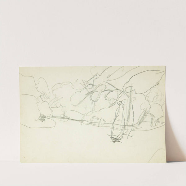 Kompositionsstudie til Langelinje-billedet by Edvard Weie