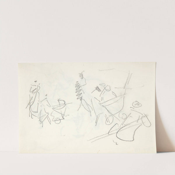 Kompositionsstudie til Langelinje-billedet by Edvard Weie