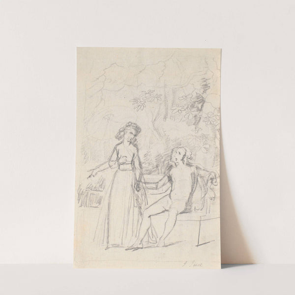 Kompositionsudkast til det Rabenske familiebillede II (1796) by Jens Juel