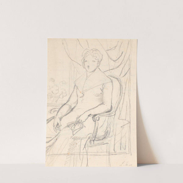 Kompositionsudkast til portrættet af grevinde Anna Joachima Danneskiol-Laurvigen, født Ahlefeldt_i sit 74. år (1790 – 1791) by Jens Juel