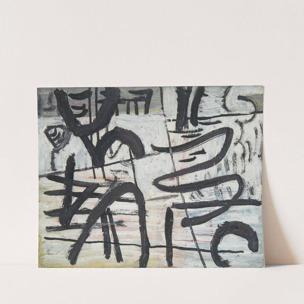 Kompozycja abstrakcyjna z czarnymi liniami by Sasza Blonder