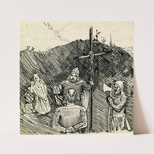 Kong Olavs møte med Gaukatore og Avrafaste (1895-1899) by Christian Krohg