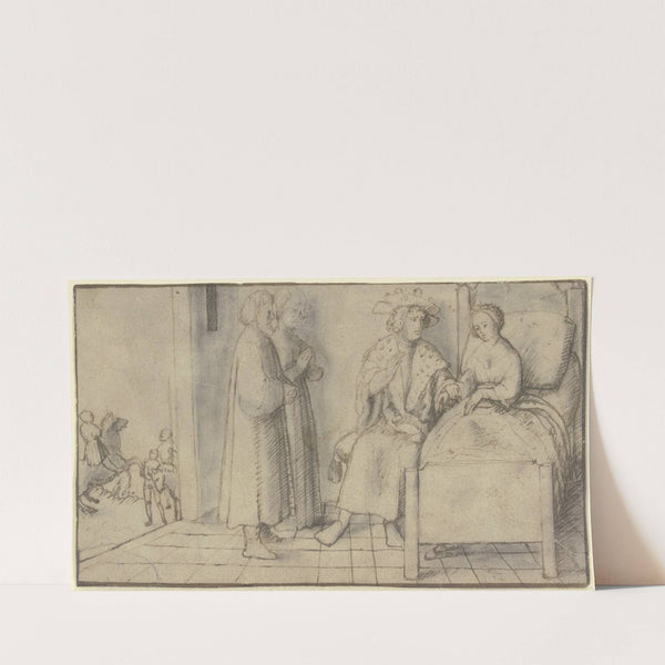 König Peter von Aragon am Krankenbett der verliebten Lisa by Peter Vischer the Younger