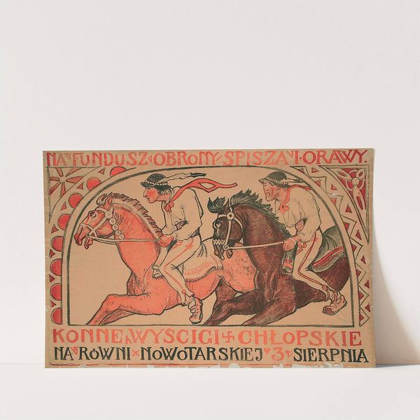 Konne wyścigi chłopskie na równi nowotarskiej by Kazimierz Sichulski