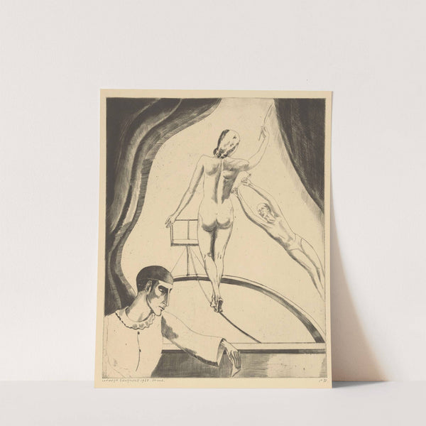 Koorddanseres, trapezeartiest en pierrot by Lodewijk Schelfhout