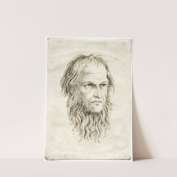 Kop van bebaarde (-jaarde) man: wellicht Luthers vader by David Humbert de Superville