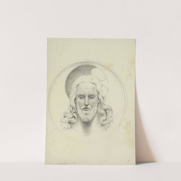 Kop van Christus met een nimbus by Jan Veth