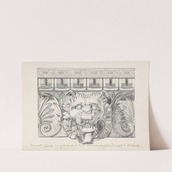 Kop van een leeuw op een Dorische tempel te Metaponto by Johanna van de Kamer