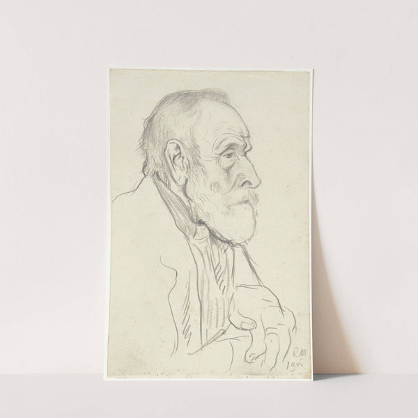 Kop van een oude man, van opzij by Richard Nicolaüs Roland Holst