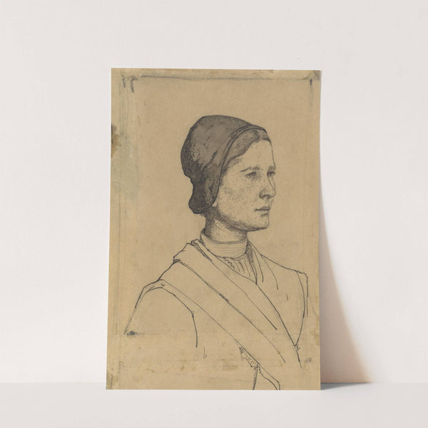 Kop van een vrouw met kapje by Richard Nicolaüs Roland Holst