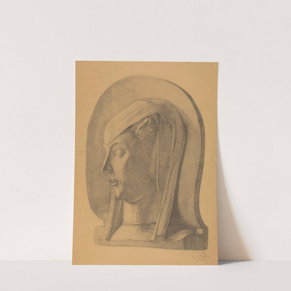 Kop van een vrouw, naar een houten () relief (1995) by Dick Ket