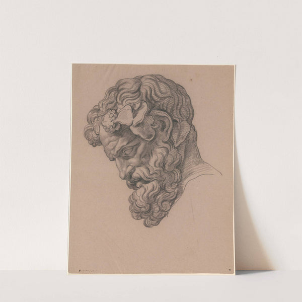Kop van Silenus, en profil naar links gewend by David Humbert de Superville