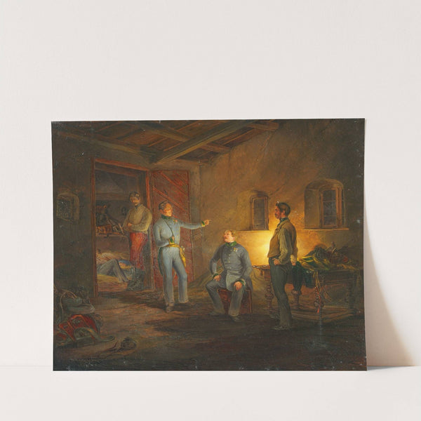 Kopals letzte Nacht mit Oberst Schlechta in einer italienischen Bauernhütte by Franz Brudermann